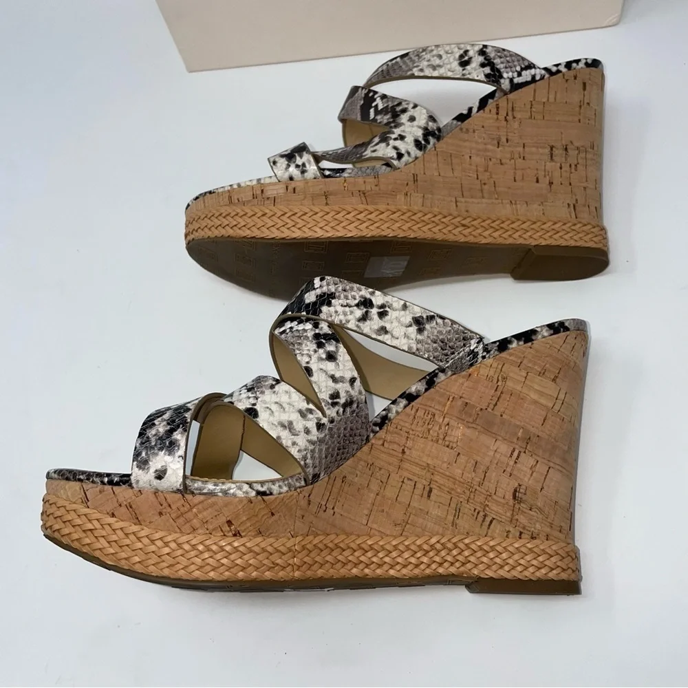 Ivanka Trump | Faux Snake Skin Open Toe Wedge Womens Size